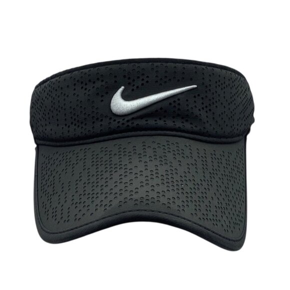 Nike Golf Black Visor Cap One Size Adjustable Strap Tennis Pickleball - Picture 1 of 7